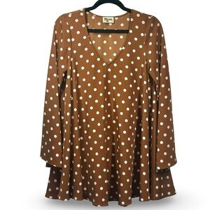 Show Me Your MuMu Marcia Mini Dress Size Medium Boho Flirty Polka Dot Coquette